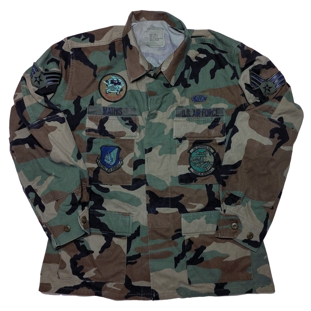 U.S. AIR‎ FORCE Combat Coat Mathis Patch Pacific Prime Ribs Woodland Camo Medium